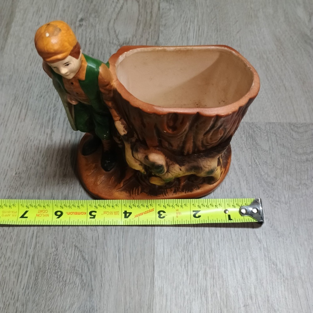 Giftwares Nancy Pew Vintage Ceramic Hunter Bird Dog Planter Bowl Decor Japan - Picture 3 of 10